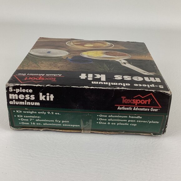 Mess Kit TexSport Authentic Adventure Gear 5 Piece Aluminum Set Pan Plate Cup - Picture 5 of 6